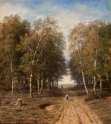 Catalog image of mikhail konstantinovich klodt | path through a birch grove