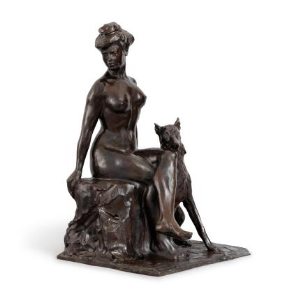 Catalog image of Diane et son chien ("Dejanice" nue et son chien)