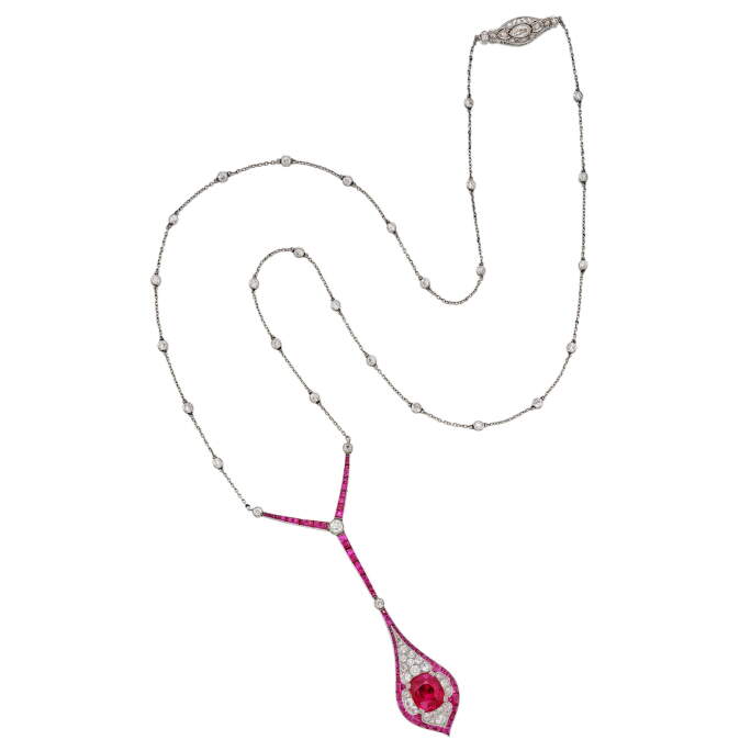 Superb Ruby and Diamond Sautoir