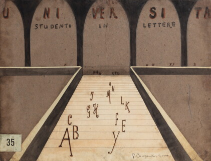 Catalog image of Studenti in Lettere. Università. 1915. Seminal work, featured in 3 historical f…