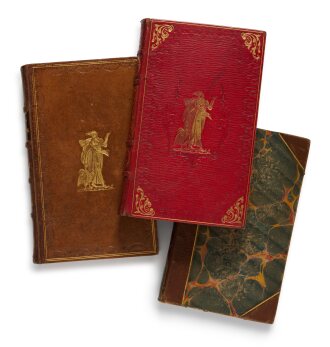 View 1 of Lot 1032: [Gosden, Thomas] | Three handsome sporting bindings, one with a fore-edge painting