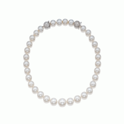 Catalog image of Cultured Pearl and Diamond Necklace