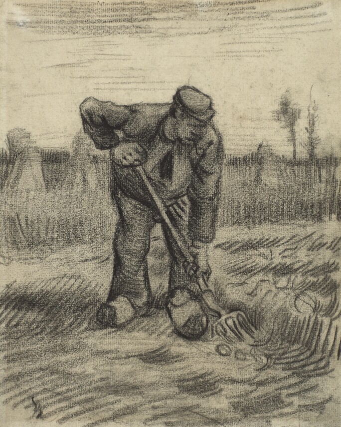 Vincent van Gogh, Peasant Digging up Potatoes (June-July 1885)