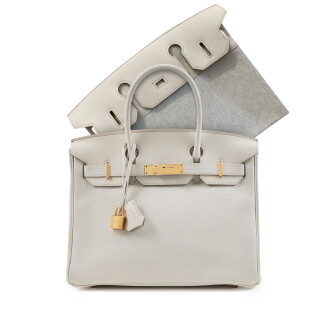 View 1 of Lot 106: Limited Edition Gris Glacier Togo, Swift and Toile 3 in 1 Birkin 30 Gold Hardware, 2022