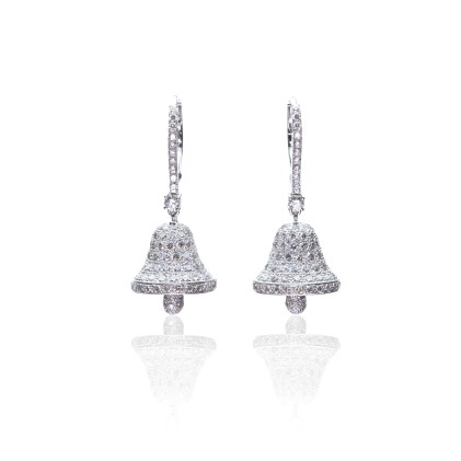 Catalog image of pair of diamond earrings, michele della valle