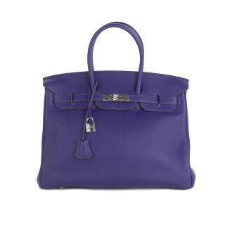 View 1 of Lot 717: HERMÈS | ULTRAVIOLET BIRKIN 35 IN TAURILLON CLEMENCE LEATHER WITH PALLADIUM HARDWARE, 2010