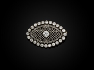 View 1 of Lot 4: A Fabergé platinum, gold and diamond brooch, workmaster Albert Holmström, probably designed by Alma Pihl, St Petersburg, 1908-1917