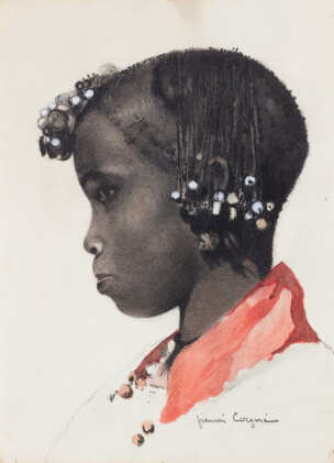 Catalog image of Head of a young black girl | Tête de jeune fille noire