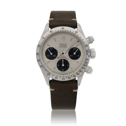 Catalog image of 'Big Red' Daytona, Ref. 6265 Stainless steel chronograph wristwatch Circa 1978