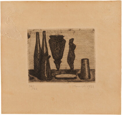 Catalog image of giorgio morandi | natura morta con la statuina (vitali 17)