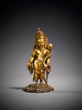View 1 of Lot 319: A Gilt Copper Alloy Figure of Padmapani, Nepal, 15th/16th Century