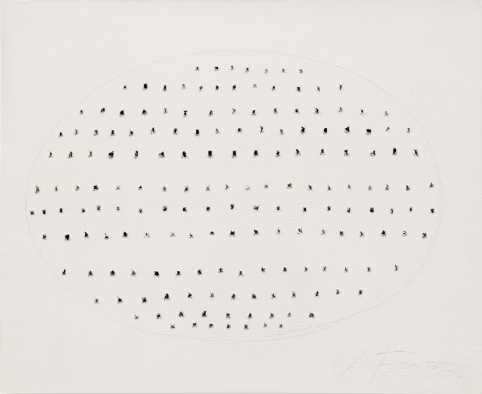 Lucio Fontana, Concetto Spaziale, 1968. Waterpaint and pencil on canvas.