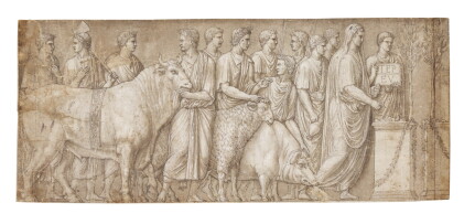 Catalog image of Figures and animals processing towards an altar