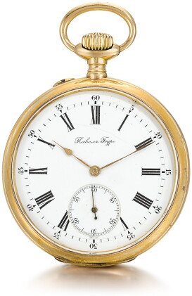 Catalog image of paul buhré | a pink gold open-faced keyless lever watch for the russian market …