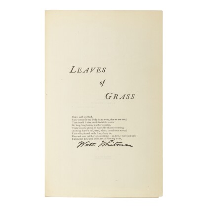  Complete Poems & Prose ... 1855–1888. Authenticated & Personal Book. [Philadelphia]: Printed for the Author by Ferguson Brothers & Co., [1888]