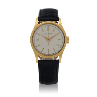 View 1 of Lot 85: Ref. 2555 Yellow Gold Wristwatch Made in 1955 | 百達翡麗 2555型號黃金腕錶，1955年製