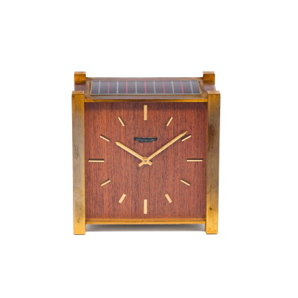 Catalog image of patek philippe | pendule carré a gilt brass and wood solar desk timepiece, circa 1960
