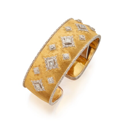 Catalog image of buccellati | gold and diamond cuff-bracelet