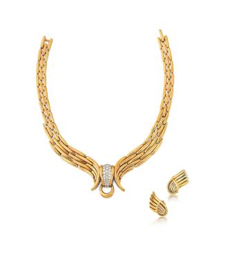 View 1 of Lot 113: Demi-parure or et diamants 