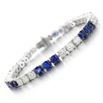 View 1 of Lot 146: Sapphire and diamond bracelet