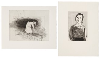 View 1 of Lot 331: My Mother at the Age of Twenty (from a Photograph); and Untitled (Woman Hoeing): Two Studies for Felicte in “A Simple Heart” of Gustave Flaubert (see Museum of Contemporary Art Tokyo 147)