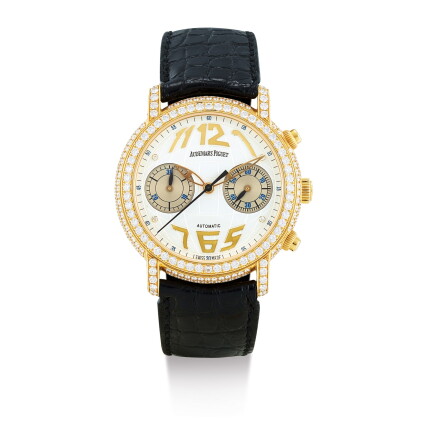 Catalog image of audemars piguet | jules audemars, reference 25999, a yellow gold and diamond-se…