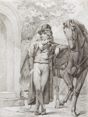 View 1 of Lot 140: A gentleman standing beside his horse