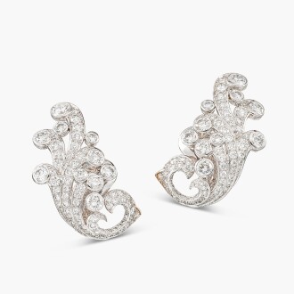 View 1 of Lot 1724: Pair of Diamond Earclips | 卡地亞 | 鑽石 耳夾一對