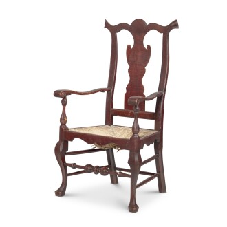 View 1 of Lot 186: Very Fine and Rare Chippendale Figured Maple Armchair, attributed to Solomon Fussell (c. 1704-1762) or William Savery (1721-1787), Philadelphia, Pennsylvania, Circa 1760