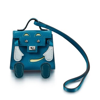 View 1 of Lot 1102: Bleu Izmir Tadelakt Kelly Doll Charm Palladium Hardware, 2021  