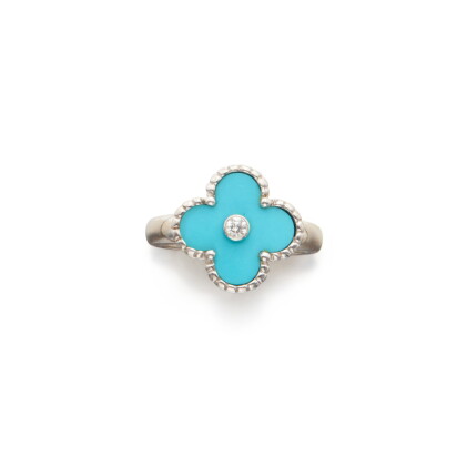Catalog image of Turquoise and Diamond 'Vintage Alhambra' Ring, France