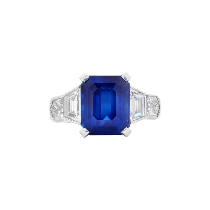 Kashmir Sapphire and Diamond Ring