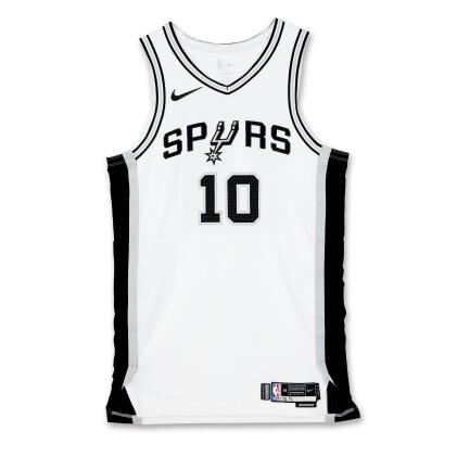 Jeremy Sochan San Antonio Spurs 2024-2025 Emirates NBA Cup Game Worn Association Edition Jersey | Double-Double