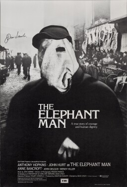 View 1 of Lot 129: The Elephant Man (1980) Poster, British, Signed by John Hurt