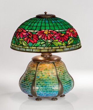View 1 of Lot 425: "Poinsettia" Table Lamp