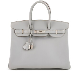 View 1 of Lot 107: Limited Edition Gris Perle Tadelakt Birkin 35 Guilloche Hardware, 2014