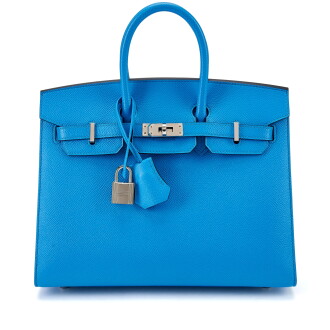 View 1 of Lot 7724: Bleu Frida Epsom Birkin 25 Sellier Palladium Hardware, 2020