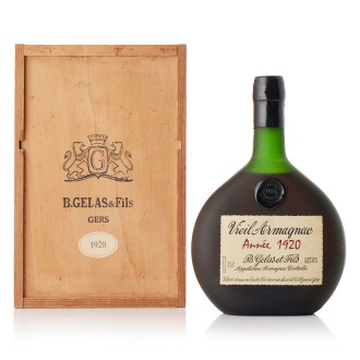 View 1 of Lot 6661: B.Gelas Vintage Armagnac 40.0 abv 1920 (1 BT70)