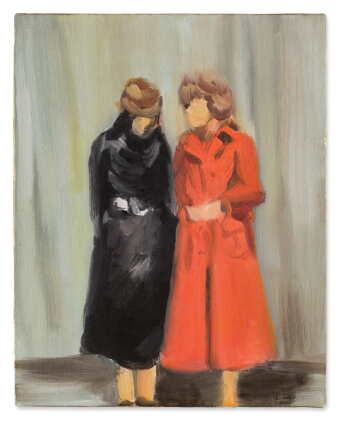 Catalog image of A Girl in an Orange Coat and a Girl in a Black Coat