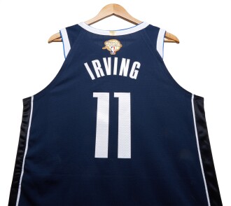 View 1 of Lot 2: Kyrie Irving Dallas Mavericks 2024 NBA Finals Game Worn Statement Edition Jersey | Game 3 | Additionally Matched to the Western Conference Finals | 35 Points | 2 Games
