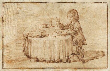 Catalog image of Portrait of Serafino Falzacappa, studying at a table