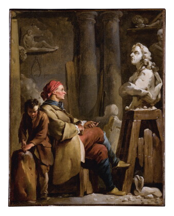 Catalog image of jean-baptiste-marie pierre | a sculptor in his studio