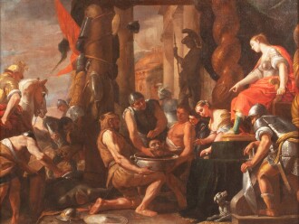 View 1 of Lot 65: Queen Tomyris receiving the Head of Cyrus, King of Persia | La reine Thomyris recevant la tête de Cyrus, roi de Perse