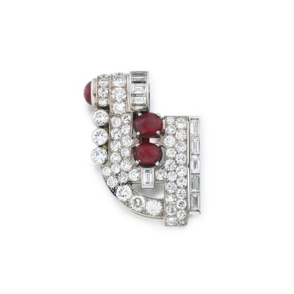 Catalog image of Lacloche Frères | Clip rubis et diamants | Ruby and diamond clip