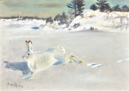 Catalog image of bruno liljefors | white hare in the snow