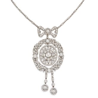 View 1 of Lot 1900: Belle Époque Diamond Pendent Necklace | 卡地亞 | 「美好年代」 鑽石 項鏈