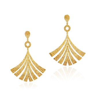 View 1 of Lot 2801: Kröller-Müller Museum x Nalas | ‘Dazzling Autumn’ Pair of Coloured Diamond Pendent Earrings | 庫勒-穆勒博物館 x Nalas | 「秋日暖陽」彩色鑽石 耳墜一對