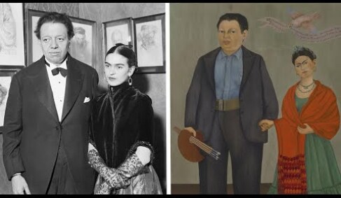 Frida Kahlo and Diego Rivera's Poetic Wedding Portrait , 1931