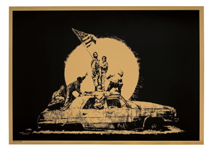 Catalog image of Banksy 班克斯 | Gold Flag 金色旗幟
