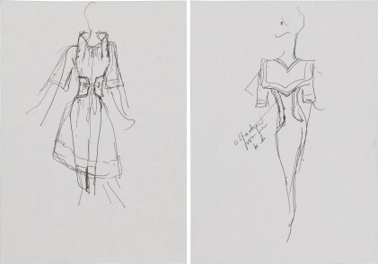 Catalog image of Two original sketches for fashion | Deux croquis de mode originaux